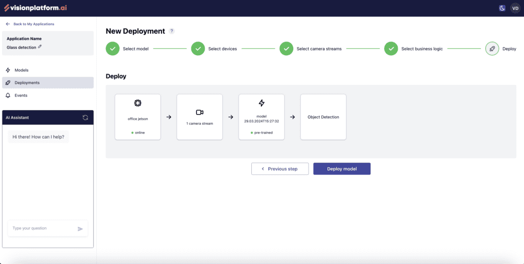 deploy your application 