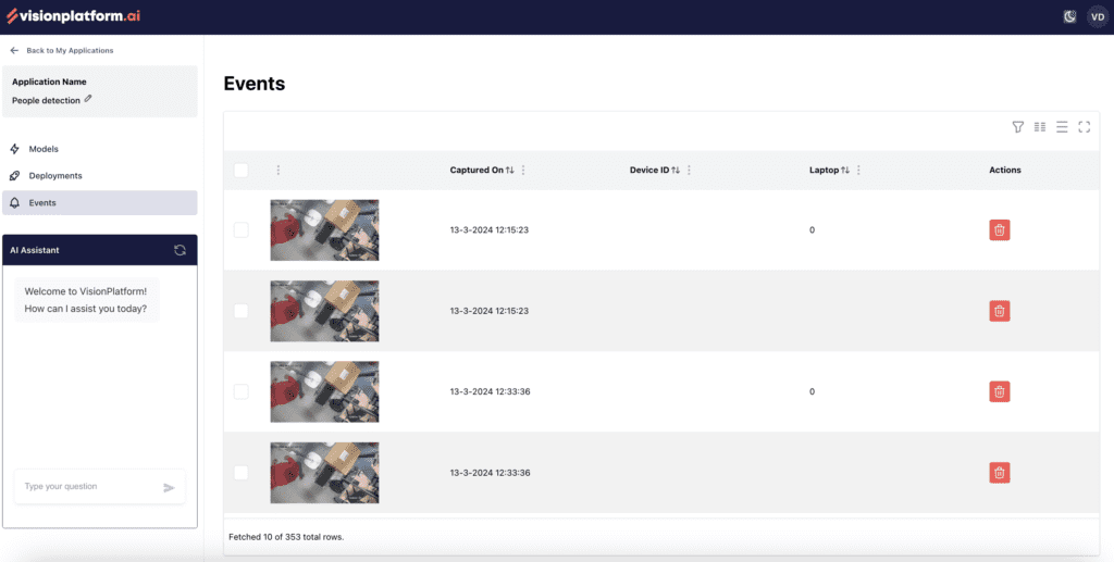 monitor events and get alarms