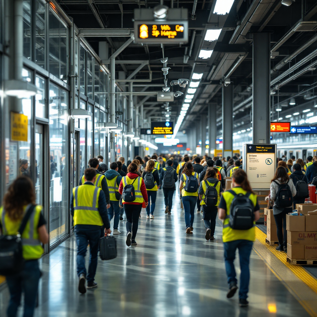 Real-time platform crowd management with cameras