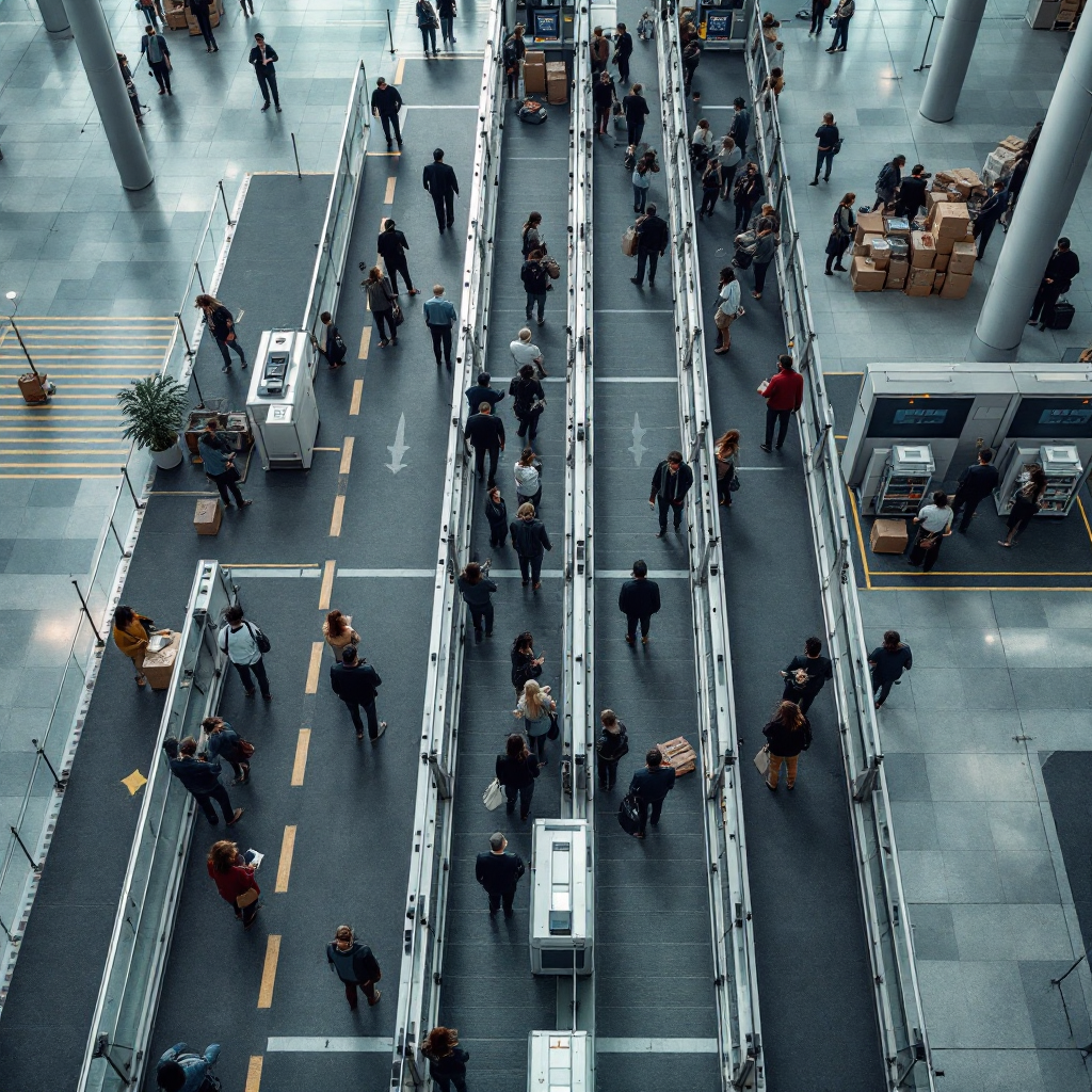 Airport video analytics for security queue management