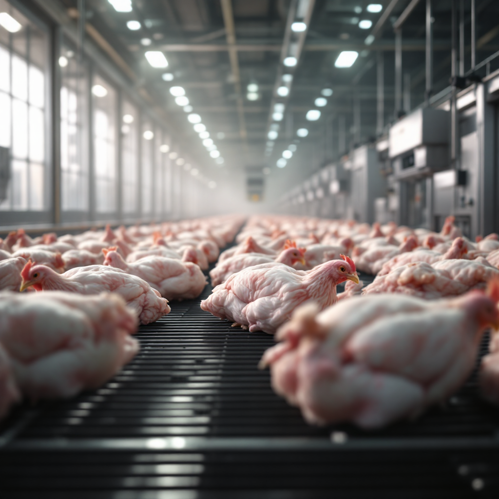 Poultry farm AI video analytics for chicken slaughterhouses