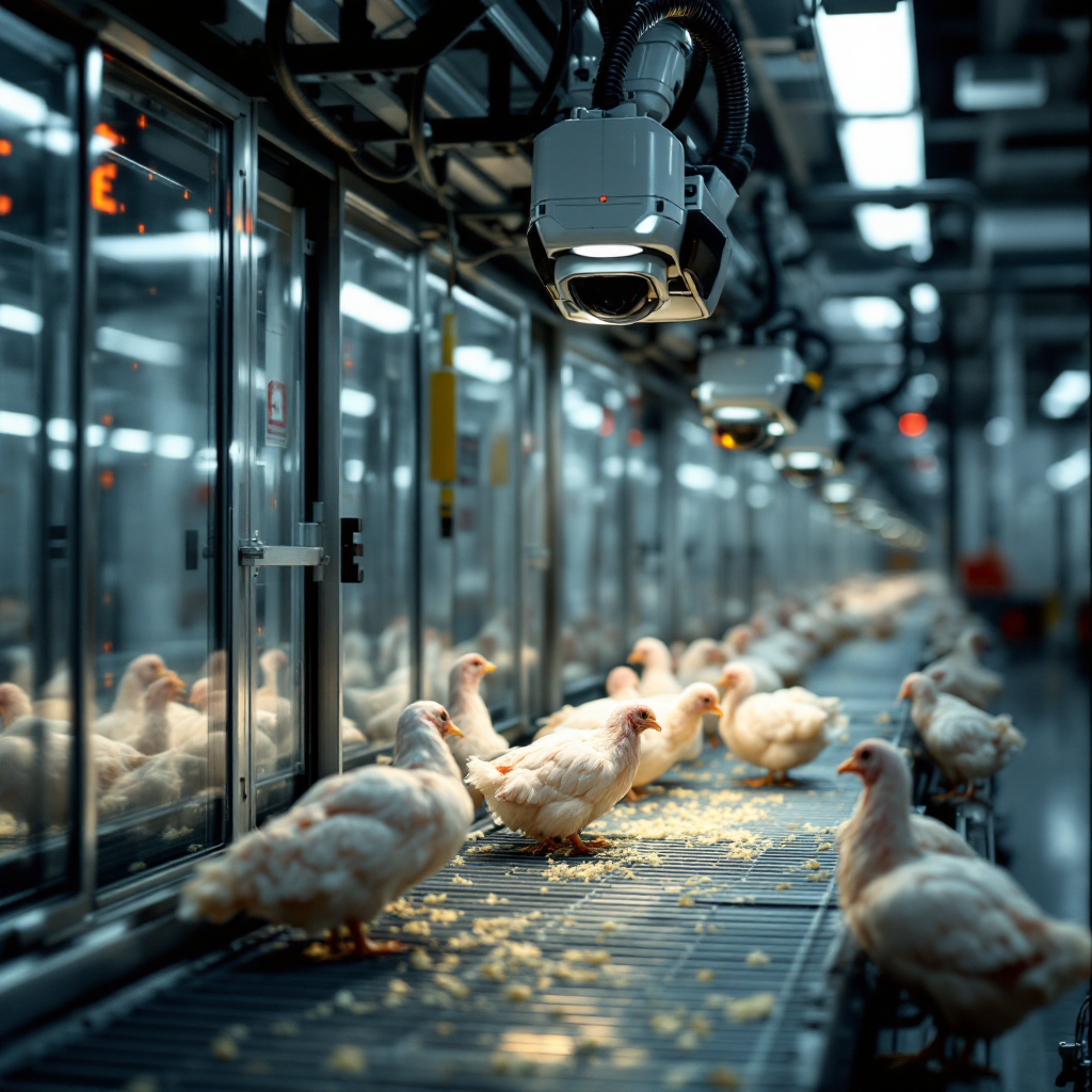 AI video analytics for poultry processing plants