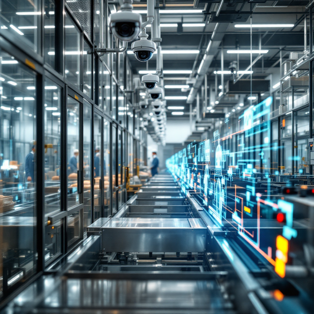 Sistema de inspección con cámaras impulsado por IA para auditorías de seguridad alimentaria